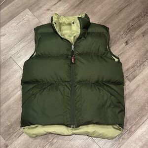 L.L.Bean reversible goose down puffer vest in green